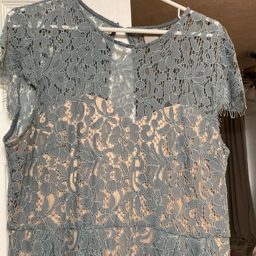 H&M Blue Lace and Tan Dress